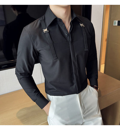 Camisa Minimalista de Manga Larga para Hombre - Estilo Versátil y Moderno - Image 20