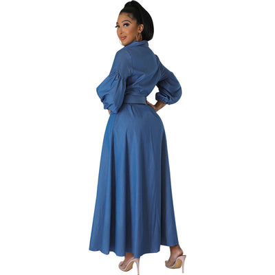 Camisa Denim Azul de Manga Larga para Mujer - Image 3
