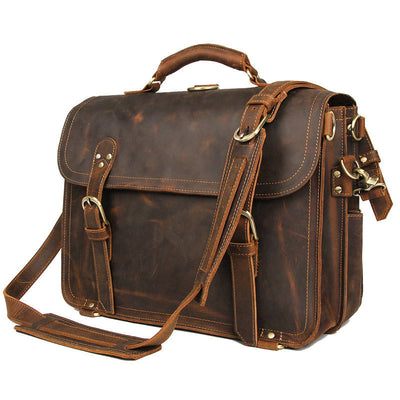 Bolsa Bandolera Hombre Cuero Genuino Crazy Horse Estilo Retro Vintage - Image 10