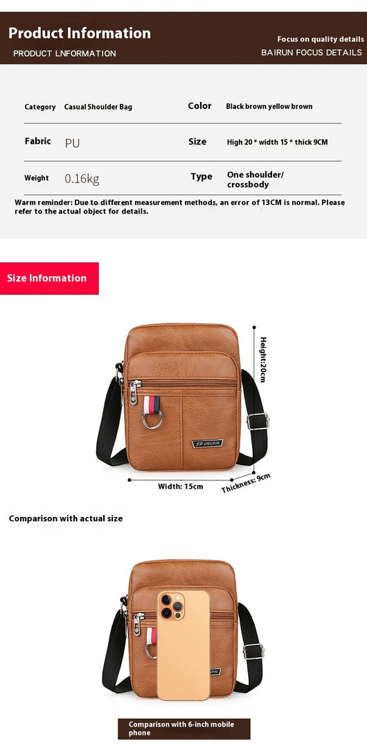 Bolsa Mensajero Vertical Casual para Hombre - Diseño Simple y Funcional - Image 11
