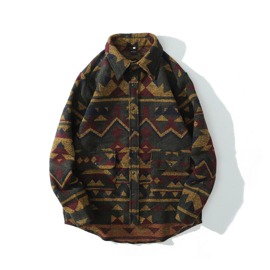 Camisa Larga de Lana Gruesa con Diseño Étnico Ancestral - Image 9