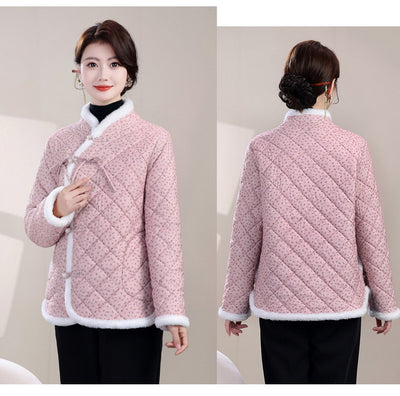 Chaqueta de Algodón Estilo Oriental con Cierre Diagonal e Impreso Floral - Image 11
