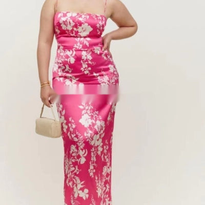 Vestido Maxi de Seda con Estampado Floral, Abertura Lateral y Cintura Ajustable - Image 6