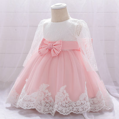 Vestido de Encaje Manga Larga para Niña de 1 Año - Ideal para Celebraciones - Image 15