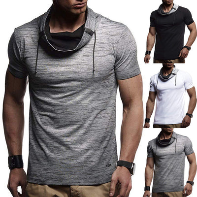 Playera Manga Corta con Costuras Contrastantes para Hombre - Image 4