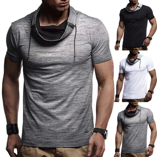 Playera Manga Corta con Costuras Contrastantes para Hombre - Image 4