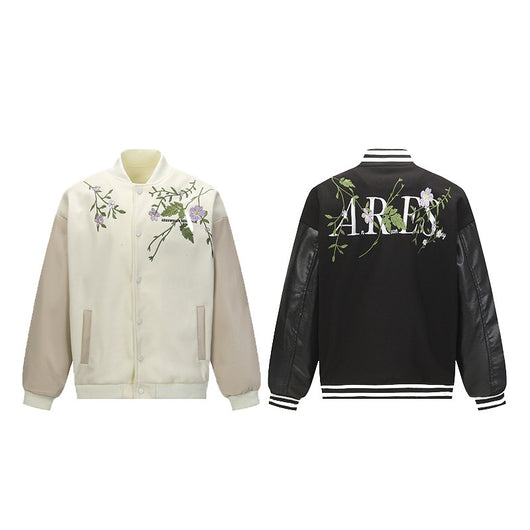 Chaqueta Retro Americana con Bordado Floral para Hombre