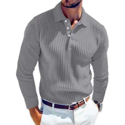Polo Manga Larga con Cuello Solapa y Botones para Hombre - Image 5