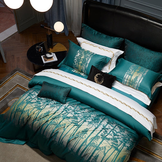 Juego de Cama Completo 4 Piezas Algodón Puro Jacquard - Image 23