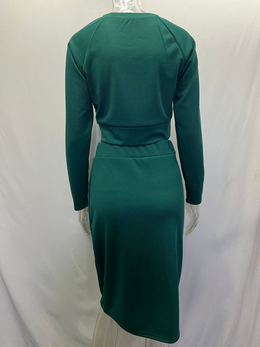 Conjunto Elegante Otoño-Invierno: Vestido Midi Falda Sastre - Image 14