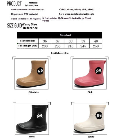 Botas de Lluvia Coreanas con Diseño Kawaii y Suela Antideslizante para Mujer - Image 14