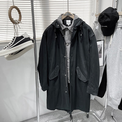 Abrigo Tipo Gabardina Falsa Dos Piezas Largo Medio para Hombre - Image 12