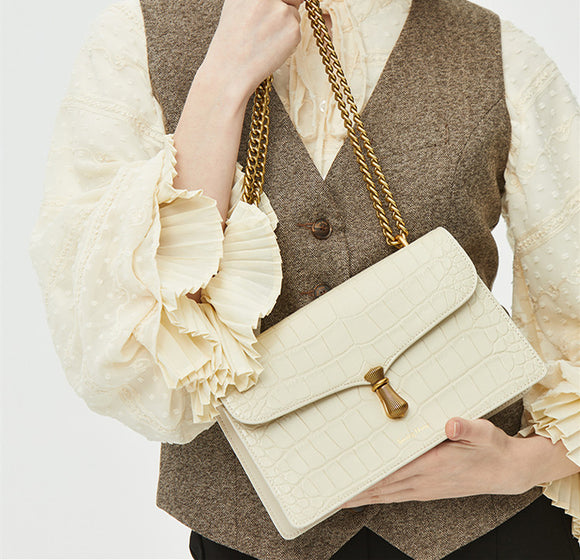 Bolso de Cuero One-Shoulder con Cadena para Mujer