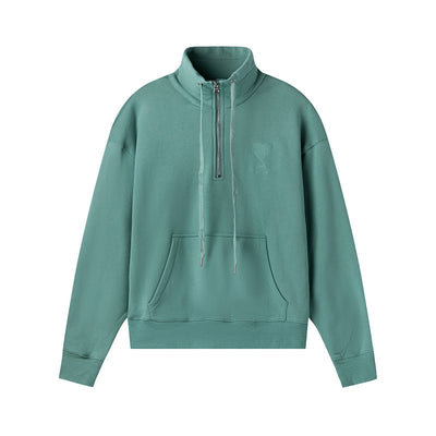 Suéter Casual Unisex con Cuello Alto y Cierre de Cremallera - Diseño con Bordado Love - Image 8