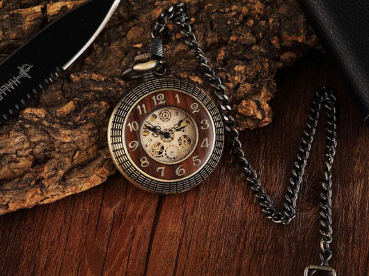 Reloj de Bolsillo Mecánico Clásico con Tapa Abatible y Grabado Romano - Image 5