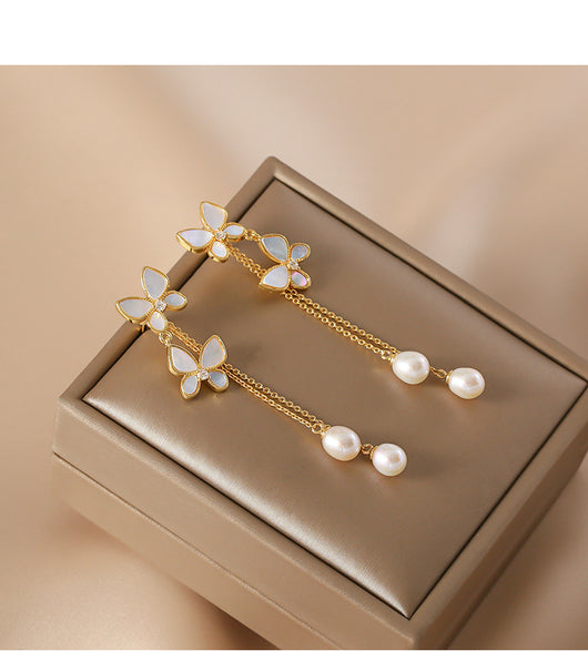 Aretes Mariposa con Borla Larga Exquisitos y Trendy - Image 8