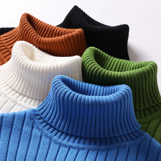 Suéter Cuello Alto Hombre Mujer - Diseño Liso y Rayas Moda Otoño Invierno - Image 2