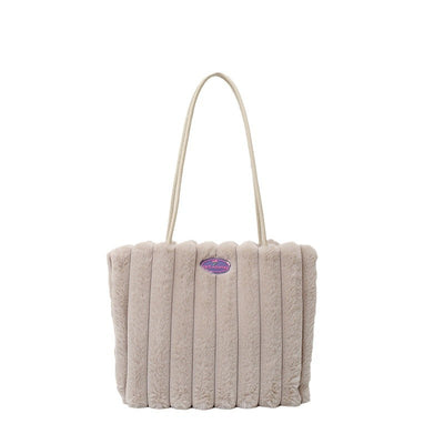 Bolso Tote Grande de Felpa para Otoño e Invierno - Image 5