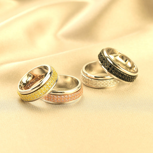 Anillo Giratorio de Plata Esterlina para Mujer - Diseño Minimalista