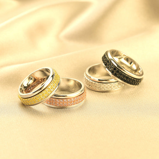 Anillo Giratorio de Plata Esterlina para Mujer - Diseño Minimalista