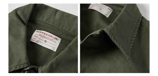 Camisa de Trabajo Algodón Satinado Verde Oliva para Hombre - Image 9