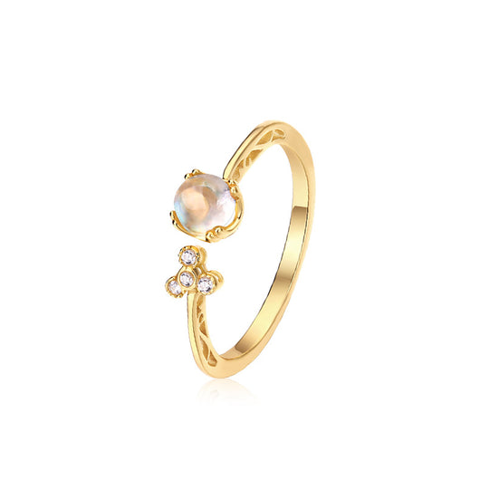 Anillo de Plata Esterlina con Piedra de Luna Natural y Diamantes Calados - Image 10