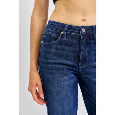 Jeans Rectos Azul Oscuro Cintura Media con Control de Abdomen - Image 5