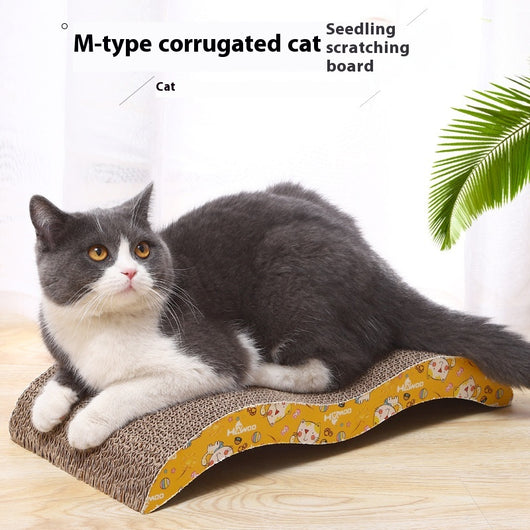 Rascador de Cuero para Gatos con Cartón Corrugado Integrado