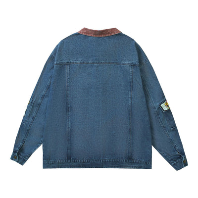 Chaqueta Denim Vintage con Bordado de Pareja - Image 9