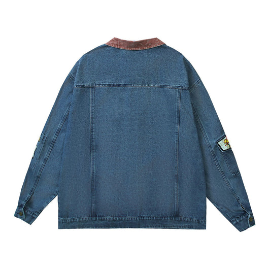 Chaqueta Denim Vintage con Bordado de Pareja - Image 9
