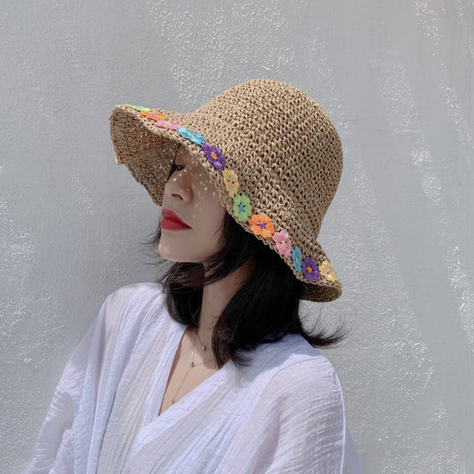 Sombrero Plegable con Flores para el Sol - Gorro Pescador Transpirable Playa - Image 2