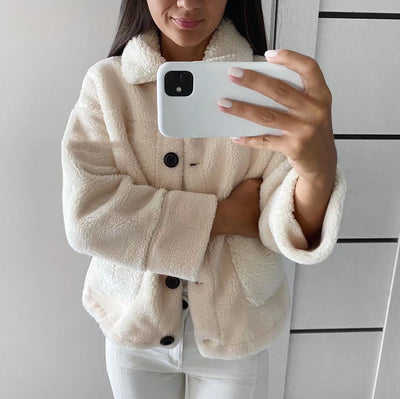 Chaqueta Casual de Borrego para Mujer - Corte Moderno