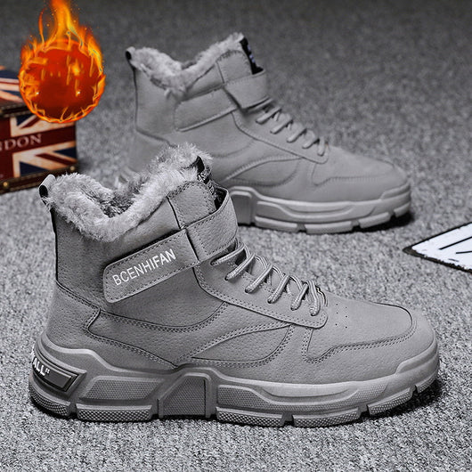 Zapatillas Altas de Algodón para Hombre - Estilo Urbano Trendy