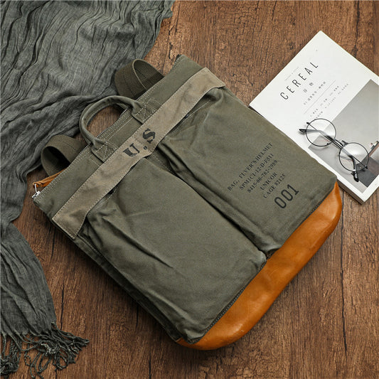 Mochila Estilo Retro Americana de Lona Desgastada para Hombre - Ideal para Aventuras al Aire Libre - Image 2