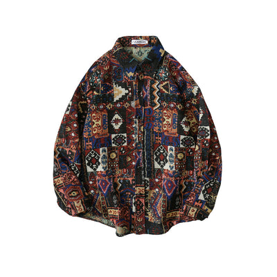 Camisa Retro a Cuadros Suelta de Manga Larga para Hombre - Image 7