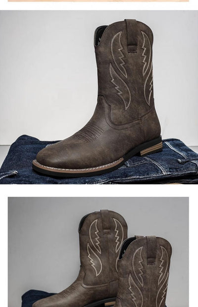 Bota Vaquera Retro Otoño Invierno - Estilo Western Clásico - Image 11