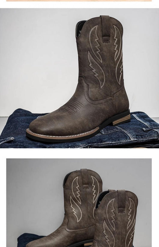 Bota Vaquera Retro Otoño Invierno - Estilo Western Clásico - Image 11