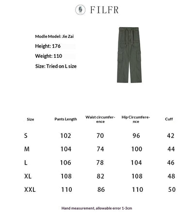 Pantalones Cargo Sueltos Vintage Americano con Múltiples Bolsillos y Detalles Desgastados - Image 10