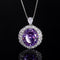 Artificial Bird's Nest Cutout Egg-Shaped Luxuriously Inlaid Elegance Set Necklace Purple