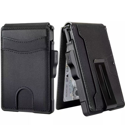 Cartera Minimalista de Cuero Genuino para Hombre con Detalles en Metal - Image 14