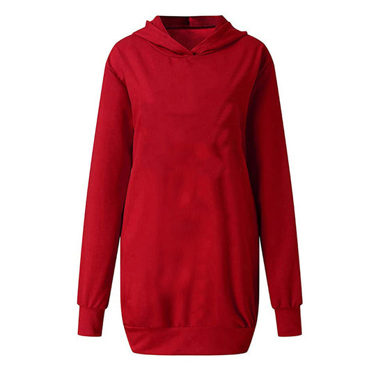 Suéter Vestido Holgado de Color Sólido con Mangas Largas - Image 16