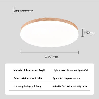 Lámpara de Techo LED Redonda Minimalista Nórdica en Madera Maciza - Image 12