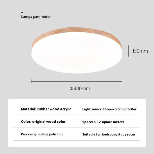 Lámpara de Techo LED Redonda Minimalista Nórdica en Madera Maciza - Image 12