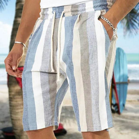 Shorts de Playa para Hombre con Estampado 3D a Rayas - Image 2
