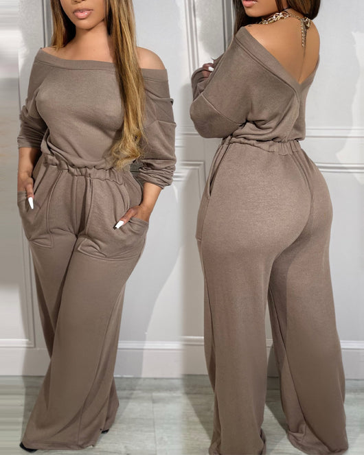 Jumpsuit Elegante Hombro Descubierto con Cintura Definida - Image 12