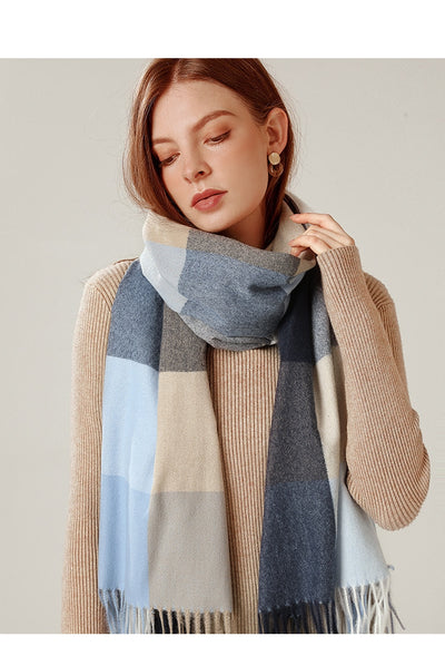Bufanda Chal de Cashmere con Borlas - Abrigo Escocés Largo para Invierno - Image 27