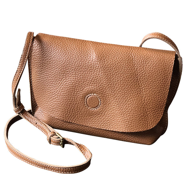 Bolsa de Hombro Casual en Cuero Genuino