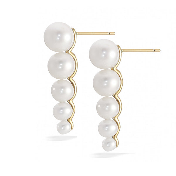 Aretes de Perla de Agua Dulce Estilo OL Lujo Minimalista