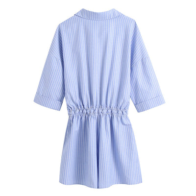 Jumpsuit Casual con Rayas, Cutout Lateral y Cintura Ajustable - Image 2