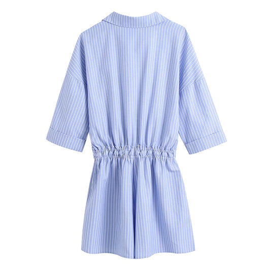 Jumpsuit Casual con Rayas, Cutout Lateral y Cintura Ajustable - Image 2